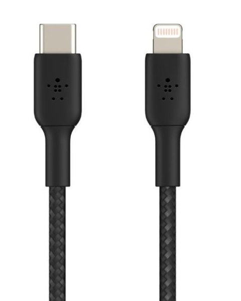 Kabel Braided USB-C Lightning 2m czarny