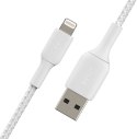 Kabel Braided USB- Lightning 1m biały