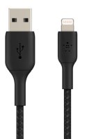 Kabel Braided USB- Lightning 2m czarne