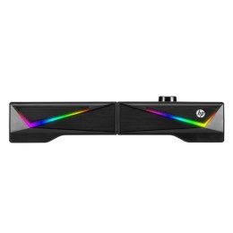 HP Soundbar DHE-6005, 2.0, 6W, czarny, regulacja głośności, stołowy, 3,5 mm jack (USB), podświetlane, 300Hz-20KHz