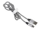 Kabel USB 2.0 AM-micro 1m czarno-srebrny