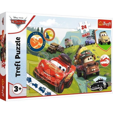 Puzzle 24 elementy Maxi Wesołe auta Disney Cars 3