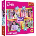 Puzzle 4w1 Barbie wesoły świat