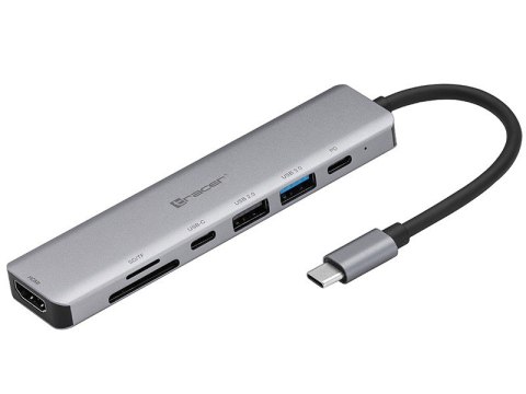 Adapter A-2, USB Type-C z czytnikiem kart, HDMI 4k, USB 3.0, PDW 60W