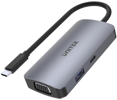 Unitek D1051A Hub USB-C 1xUSB 3.1 Gen1 VGA 2xHDMI PD MST