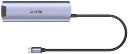 H1112F Unitek Aktywny Hub USB-C 5Gbps, HDMI RJ-45 PD 100W