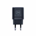 Ładowarka sieciowa 20W 1xUSB-C +USB-A PD QC bez kabla Czarna