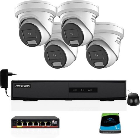 Zestaw monitoringu IP HIKVISION 4 kamery DS-2CD2367G2H-LISU/SL 6Mpx