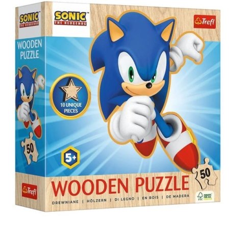 Puzzle drewniane 50 elementów Radosny Sonic