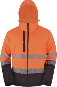 KURTKA SOFTSHELL HI-VI (FLUO) POMARA XXL