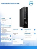 Komputer Optiplex Plus MFF/Core i7-14700/32GB/512GB SSD/Integrated/WLAN + BT/Wireless Kb & Mouse/W11Pro/vPro