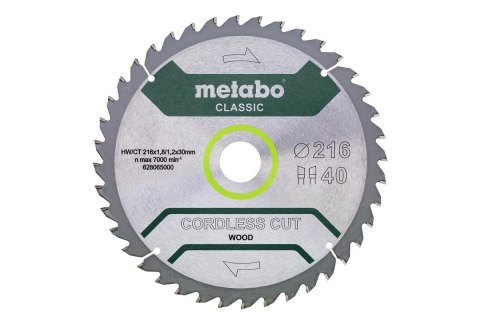 METABO PIŁA TARCZOWA HW/CT 216x30x40z