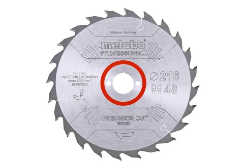 METABO PIŁA TARCZOWA HW/CT 216x30x48z PRECISION CUT WOOD PROFESSIONAL