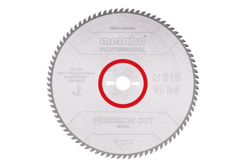 METABO PIŁA TARCZOWA HW/CT 315x30x84z PRECISION CUT WOOD PROFESSIONAL