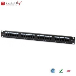 Patch panel TechlyPro 1U UTP 24xRJ45 Cat.5e, czarny