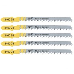 MILWAUKEE BRZESZCZOT DO WYRZYNARKI T244D 75mm KOMPLET - 5szt. DO DREWNA, DO CIĘCIA PO ŁUKU