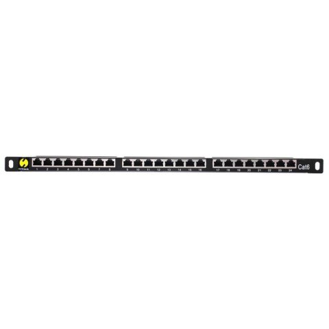 Patch panel 19'' Netrack 24-porty kat. 6 FTP, 0,5U z półką