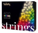 Inteligentne lampki choinkowe Strings 600 RGBW LED, łańcuch, przezroczysty przewód, 48 m, IP44