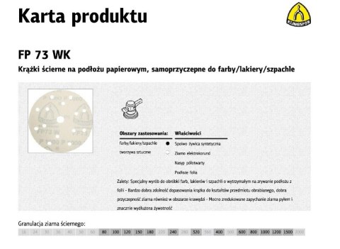 KLINGSPOR KRĄŻEK ŚCIERNY SAMOPRZYCZEPNY 150mm FP73WK GLS47 gr.1000 /100szt.