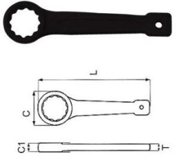 JONNESWAY KLUCZ OCZKOWY UDAROWY JEDNOSTRONNY 22mm