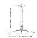 Uchwyt ścienno-sufitowy do projektora 43-65cm, 20kg