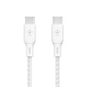 Kabel w oplocie USB-C do USB-C 100W 2m biały