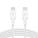 Kabel w oplocie USB-C do USB-C 100W 2m biały