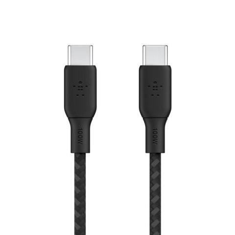 Kabel w oplocie USB-C do USB-C 100W 2m czarny