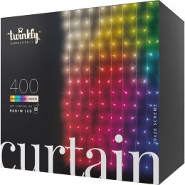 Inteligentna kurtyna Curtain 400 LED RGB+W 3x2m, przezroczysty przewód