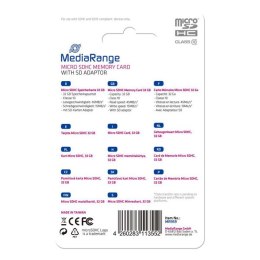 MediaRange Micro Secure Digital Card, 32GB, micro SDHC, MR959, UHS-I U1 (Class 10), z adapterm