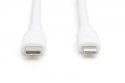 Kabel połączeniowy silikonowy USB-C - Lightning, USB 2.0 60W, certyfikat MFI, 1m Biały