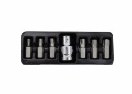 AWTOOLS KOŃCÓWKI TORX 7elem. T25 - T55 + ADAPTER BL