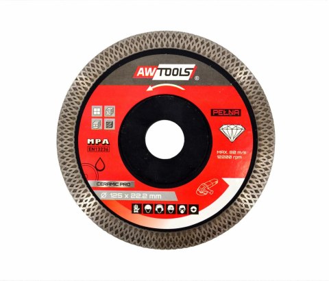 AWTOOLS TARCZA DIAMENTOWA PEŁNA DO GRESU 125x22,2 / CERAMIC PRO