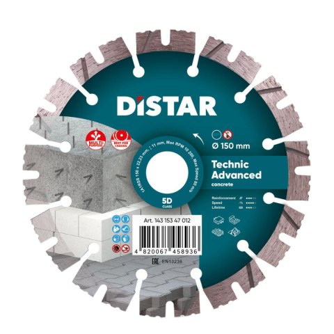 DISTAR TARCZA DIAMENTOWA TECHNIC ADVANCED 150 x 2,3/1,5 x 11 x 22,23-12