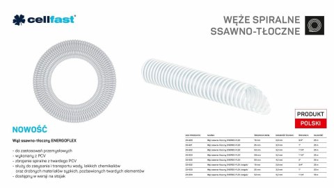 CELLFAST WĄŻ SSAWNO-TŁOCZNY DO POMP 25mm x 25mb BEZBARWNY ENERGO-FLEX