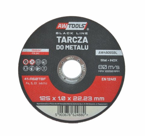 AW TARCZA DO METALU 125*1,0mm BLACK LINE