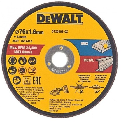 DEWALT TARCZA METAL 76x1,6mm DO DCS438