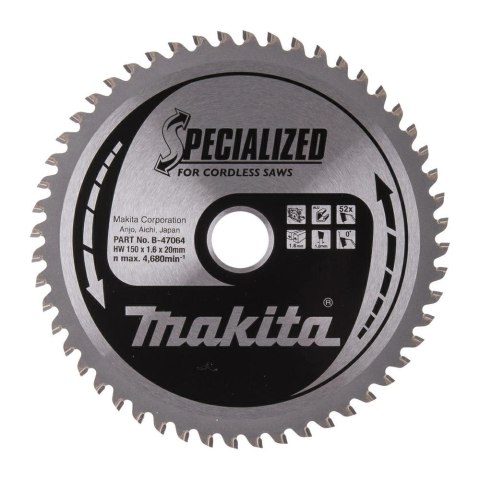 MAKITA PIŁA TARCZOWA 150x20x52z DO ALUMINIUM