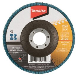 MAKITA ŚCIERNICA LISTKOWA ECONOMY 125x22,23mm P120 METAL, STAL NIERDZEWNA