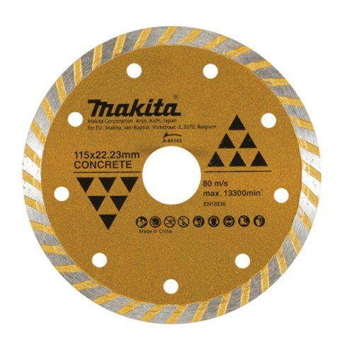 MAKITA TARCZA DIAMENTOWA 115x22,23mm TURBO (NA SUCHO) BETON,CEMENT, MARMUR, PŁYTKI