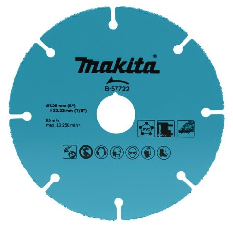 MAKITA TARCZA UNIWERSALNA 125x22,23mm SEGMENT PVC, P. GIPSOWE I MDF, EPOXY