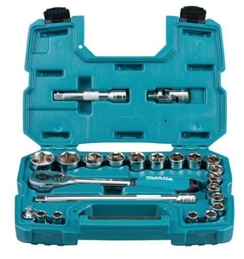 MAKITA ZESTAW NASADEK+KLUCZ 1/2" Z GRZECH. 23szt.