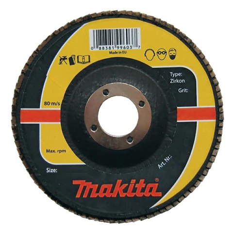 MAKITA ŚCIERNICA LISTKOWA ZIRKON 125x22,23mm P120 METAL, STAL NIERDZEWNA