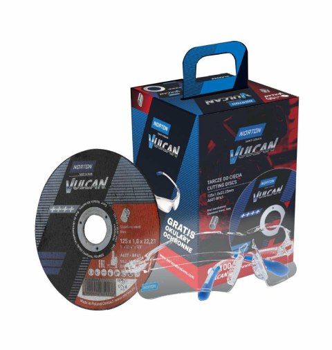 NORTON TARCZA.VULCAN 125 x 1,0 /100szt. INOX+OKULARY GRATIS