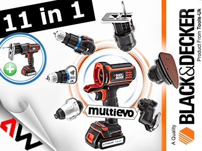 BLACK+DECKER NARZĘDZIE WIELOFUNKCYJNE 18V MT218KB 2x1,5Ah +GŁOWICA WKRĘTARSKA