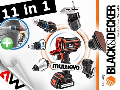 BLACK+DECKER NARZĘDZIE WIELOFUNKCYJNE 18V MT218KB 2x1,5Ah +GŁOWICA WKRĘTARSKA