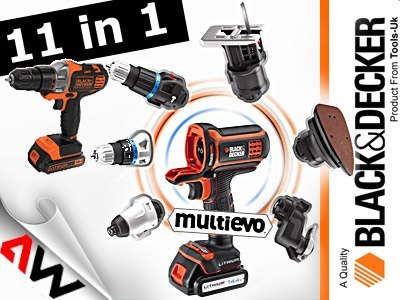 BLACK+DECKER NARZĘDZIE WIELOFUNKCYJNE 18V MT218KB 2x1,5Ah +GŁOWICA WKRĘTARSKA