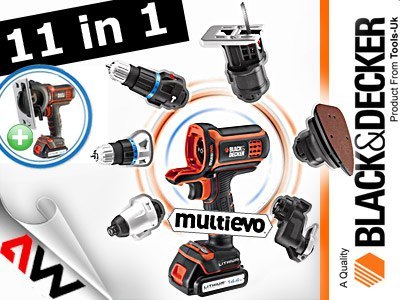 BLACK+DECKER NARZĘDZIE WIELOFUNKCYJNE 18V MT218KB 2x1,5Ah +GŁOWICA WKRĘTARSKA