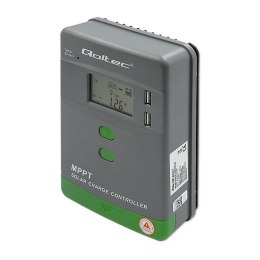 Regulator ładowania MPPT Qoltec solarny z czujnikiem temperatury 20A | 12V / 24V | LCD | 2 x USB