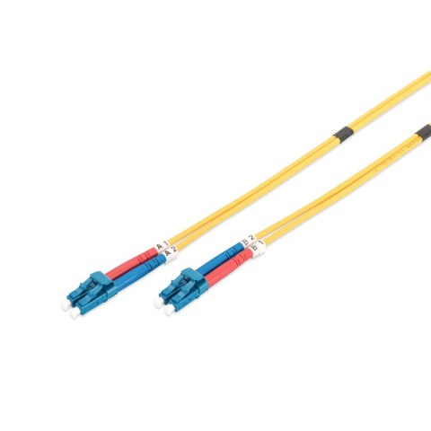 Kabel krosowy (patchcord) DIGITUS światłowodowy LC/LC, dplx, SM 9/125, OS2, LSOH, 3m, żółty